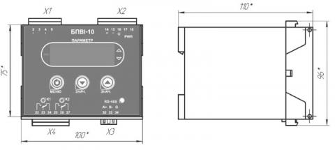 Схема габаритов блока преобразования БПВИ-10