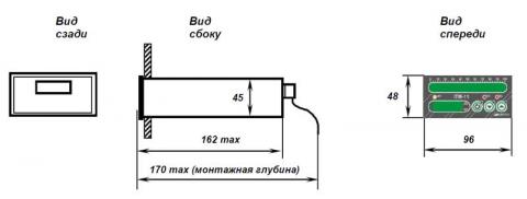 Схема габаритов индикатора ИТМ-11