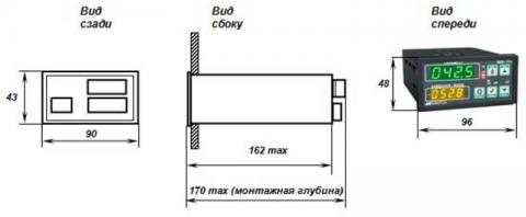 Схема габаритов регулятора МИК-112