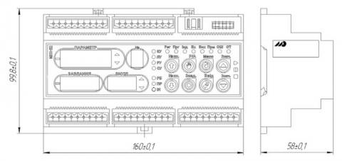 Схема габаритов контроллера МИК-51Н