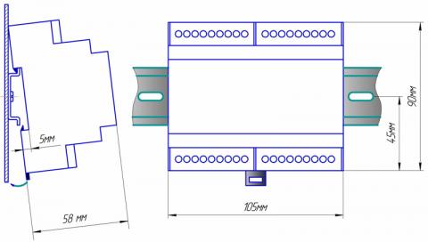 Схема модуля расширения IOM-AI8AO4 