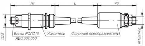 Рис.1. Габаритные размеры датчик давления ВТ-1202