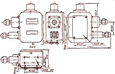 Рис.1. Габаритный чертеж датчика-реле РД-3-01