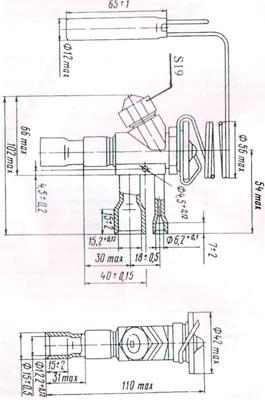 Рис.1. Габаритный чертеж вентиля 12ТРВПГ-10