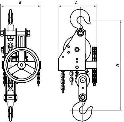 Рис.1. Схема тали ручной червячной 1,0; 3,2; 5,0; 8,0 т