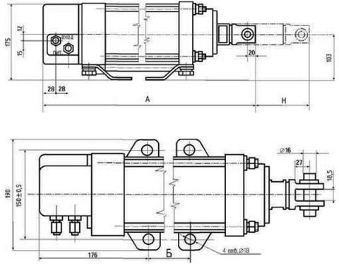 Рис.1. Чертеж исполнительного механизма МИП-ПТ-320